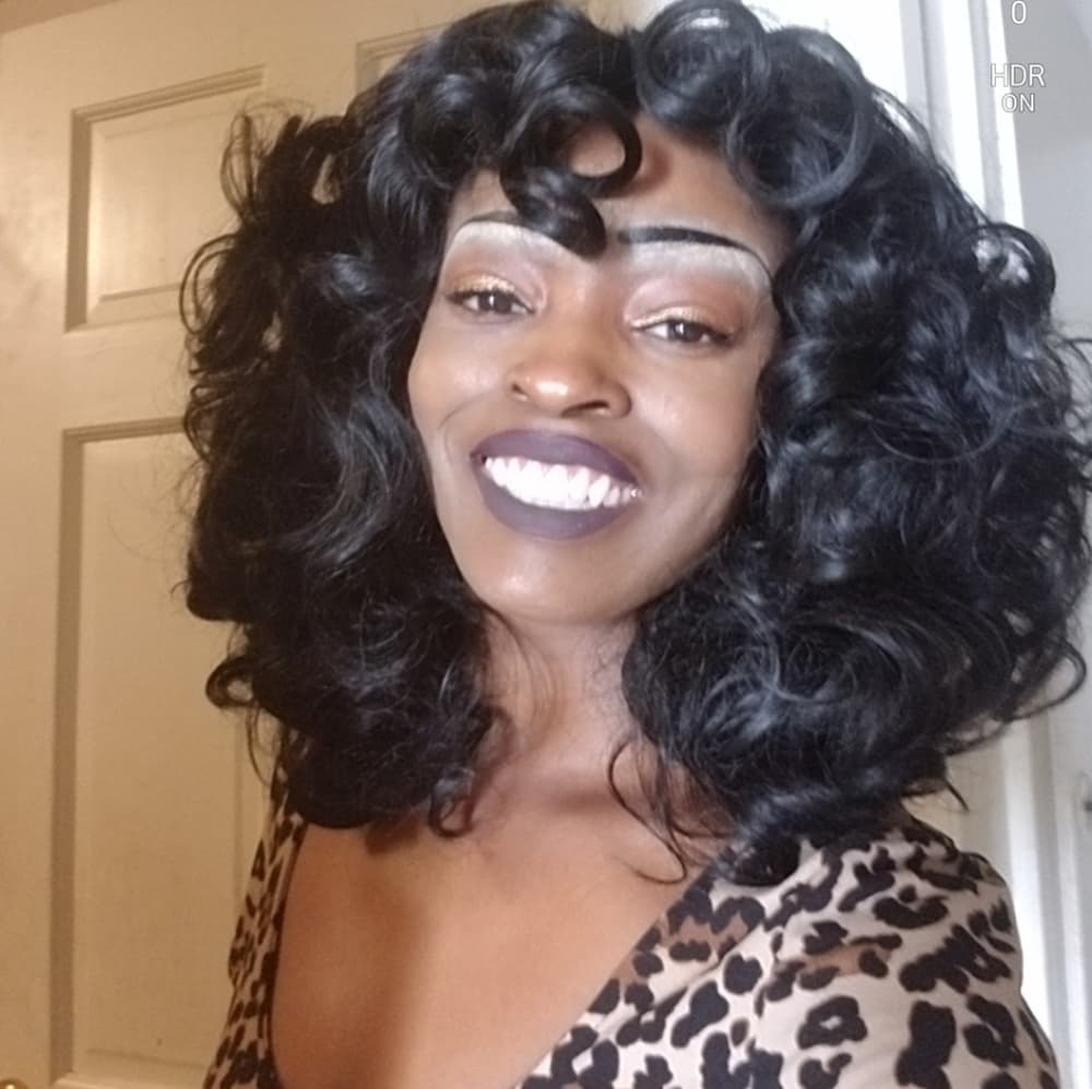 Black Big Curly Full Wig!! - Thumbnail 11