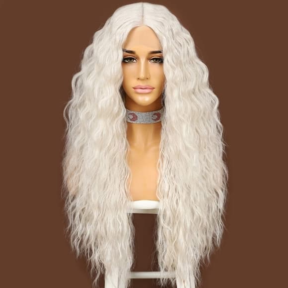 White Blonde Lace Front Wig 24-28 inches!! - Thumbnail 3