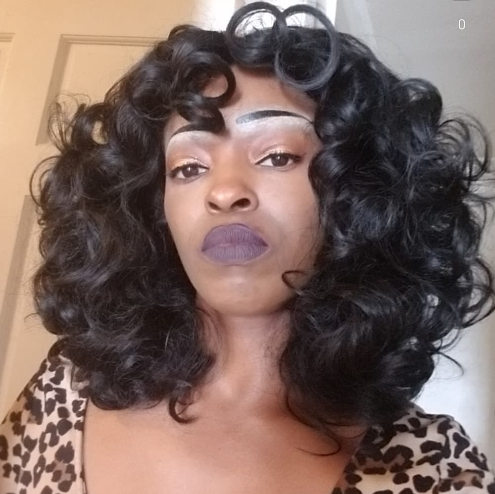 Black Big Curly Full Wig!! - Thumbnail 4