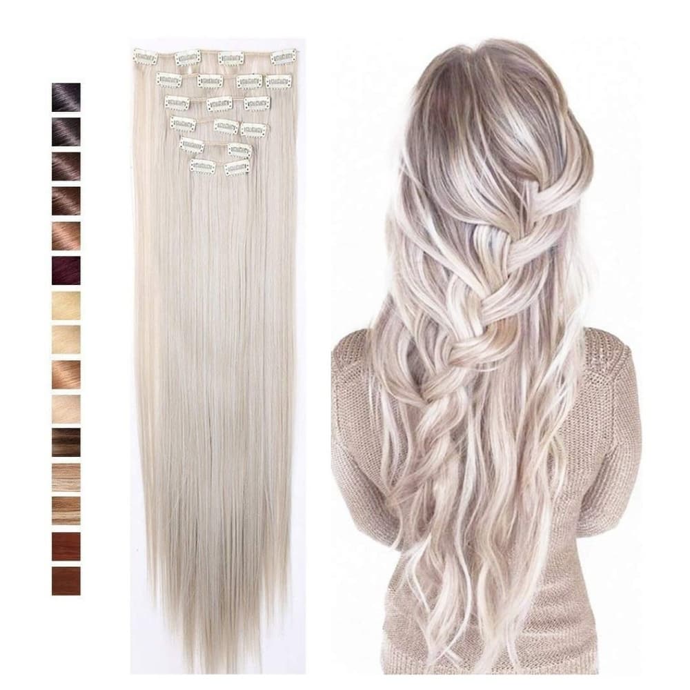 Pale Blonde Full Head clip in Extension - Thumbnail 3