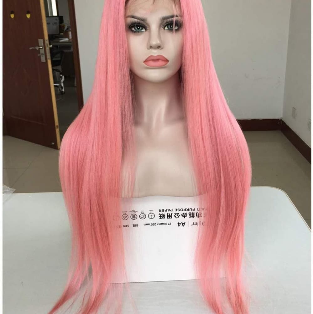 Human Hair Ombre Pink Beauty Lace Front Wig - Thumbnail 6