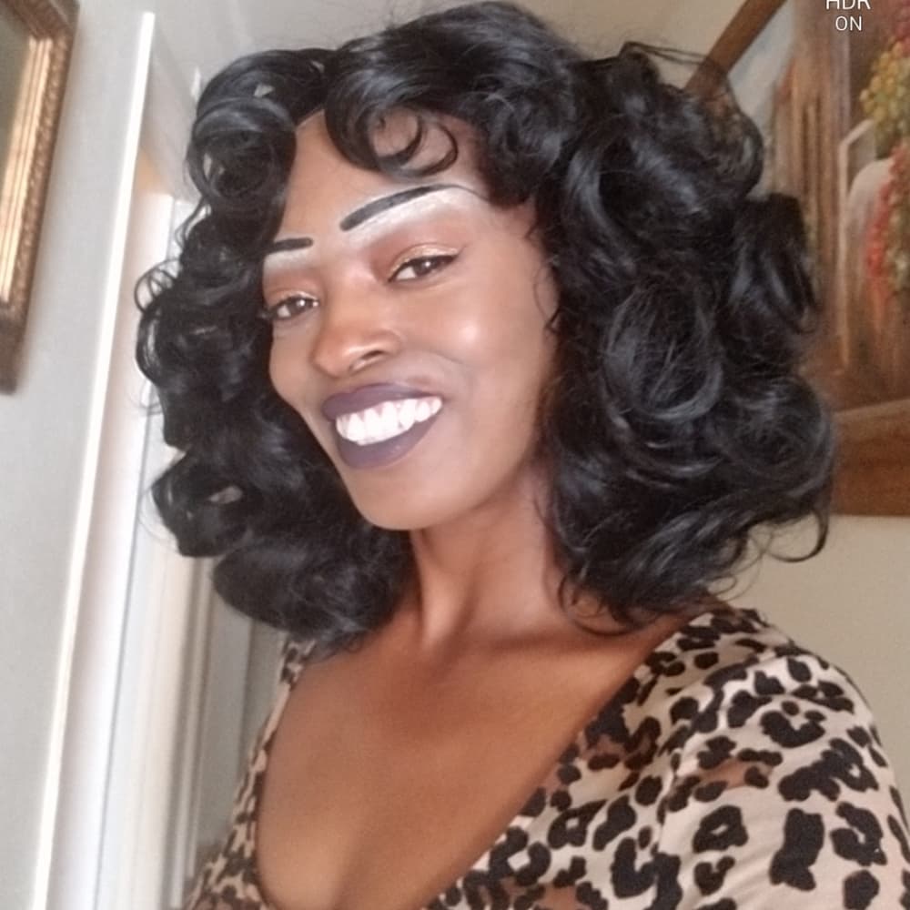 Black Big Curly Full Wig!! - Thumbnail 8