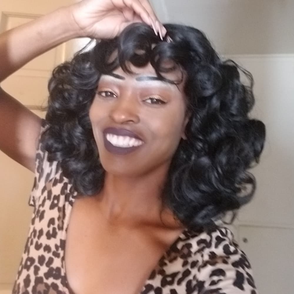 Black Big Curly Full Wig!! - Thumbnail 7