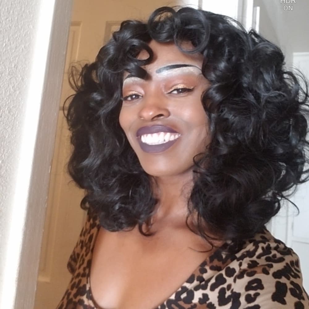 Black Big Curly Full Wig!! - Thumbnail 5