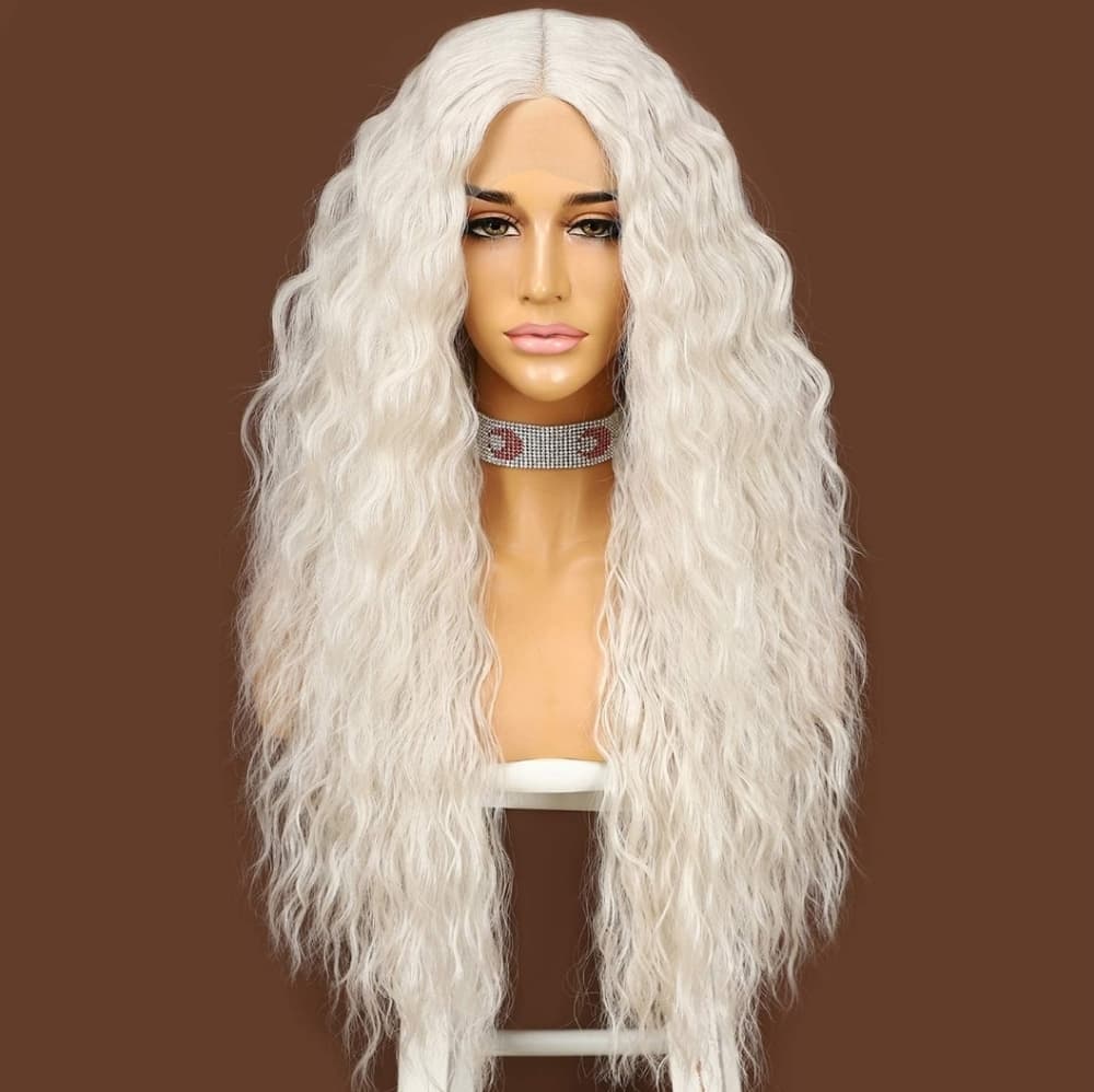 White Blonde Lace Front Wig 24-28 inches!! - Thumbnail 2