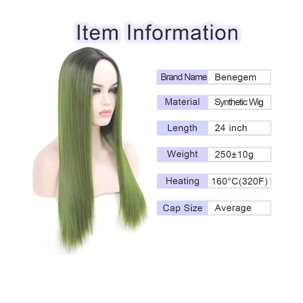 Black Green Beauty Full Wig - Thumbnail 3
