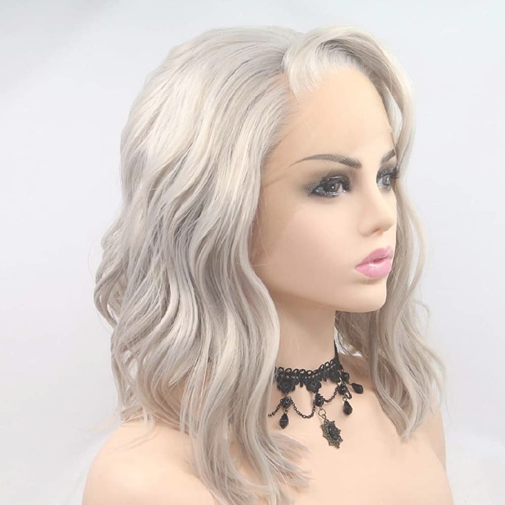 Gray Ash Blonde Beauty Bob Lace Front Wig - Thumbnail 2