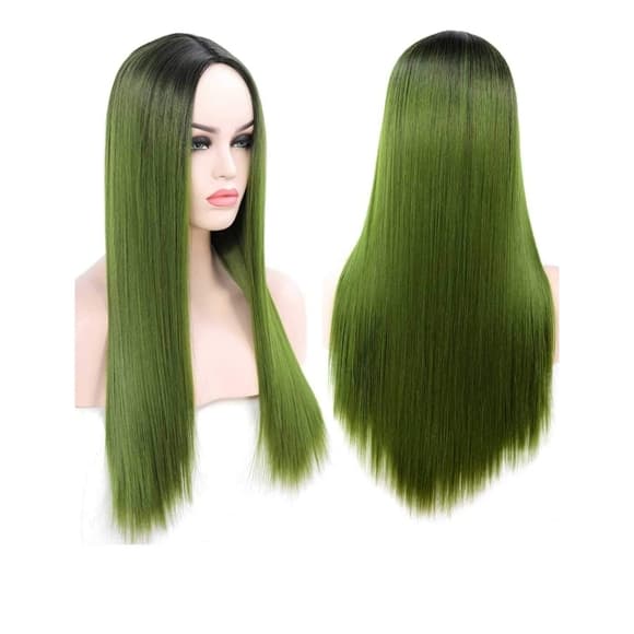 Black Green Beauty Full Wig - Thumbnail 5