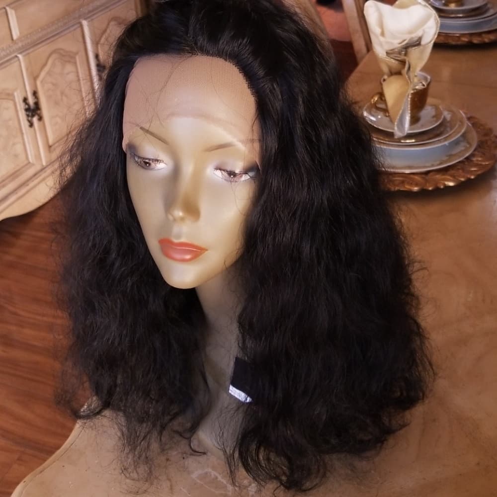 Black Human Hair Lace Front Wig - Thumbnail 6