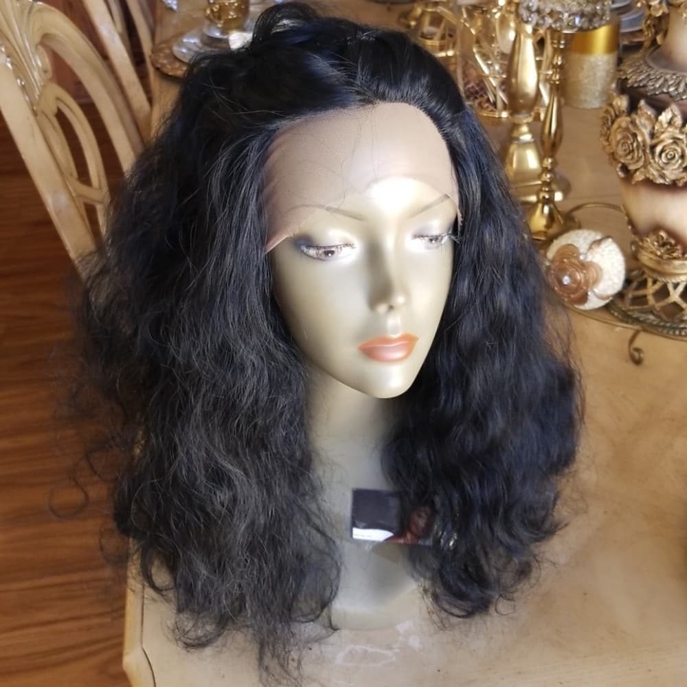 Black Human Hair Lace Front Wig - Thumbnail 5