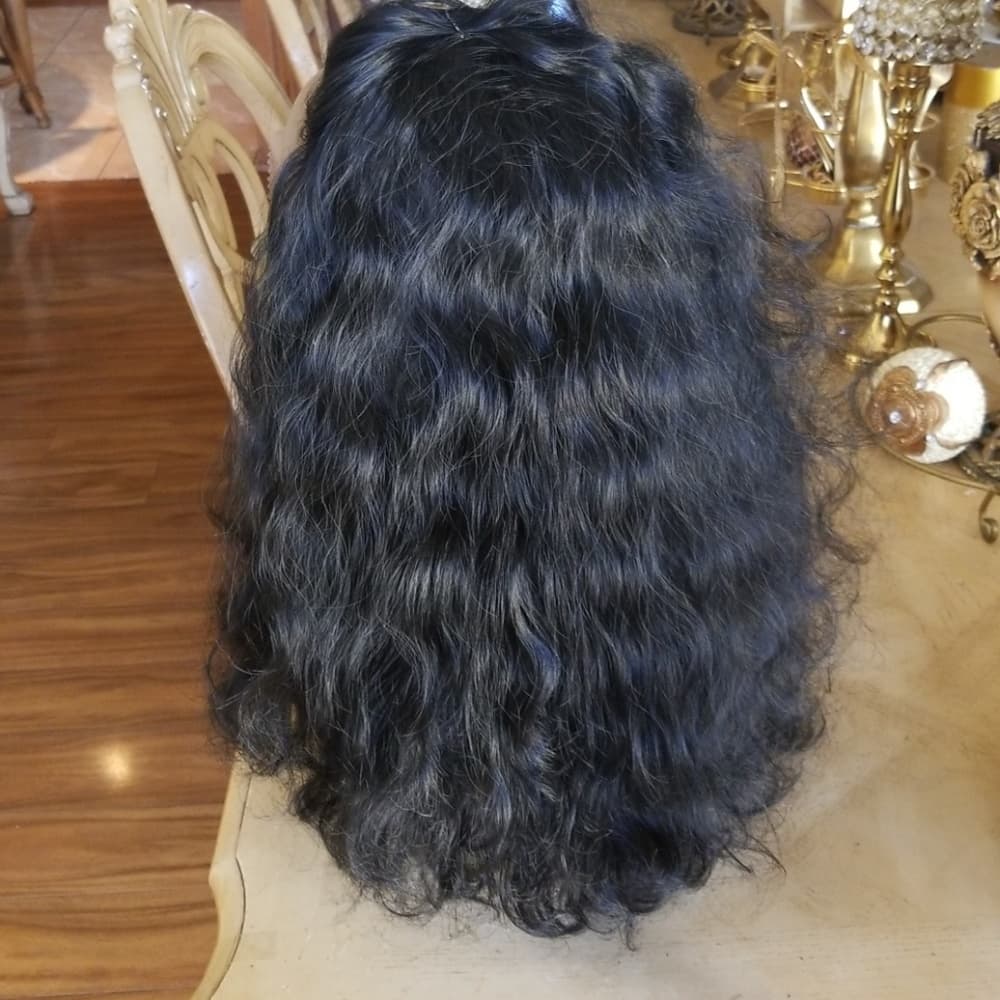 Black Human Hair Lace Front Wig - Thumbnail 7