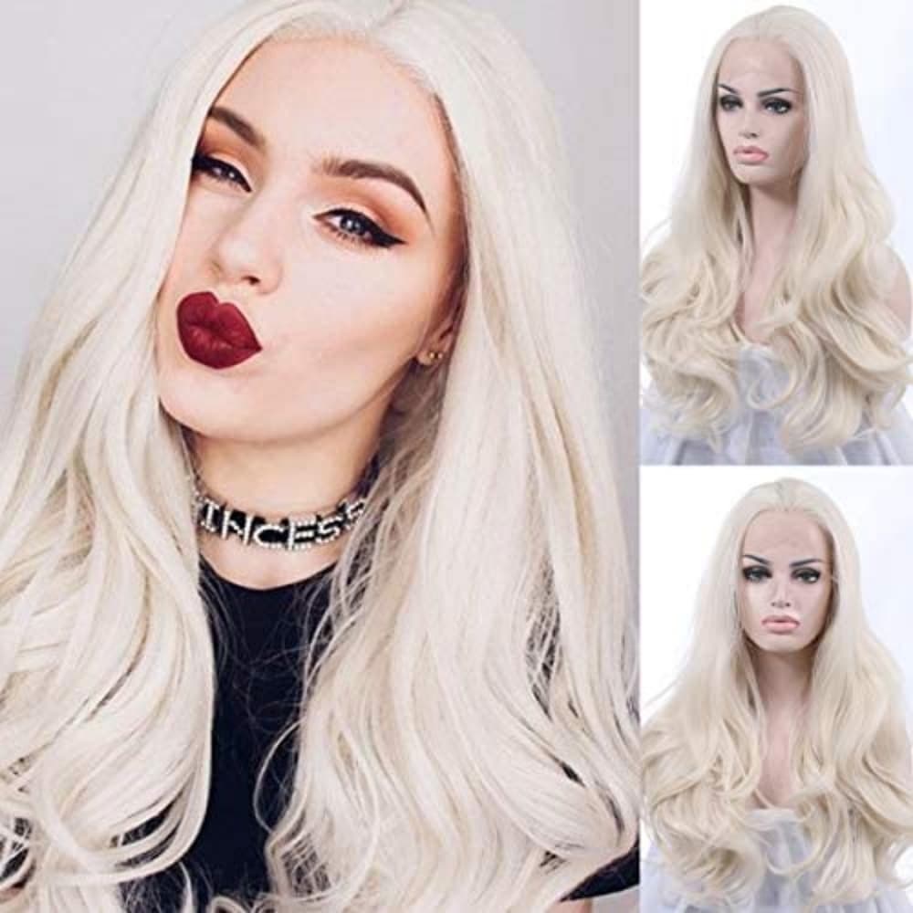 White Blonde Beauty Lace Front Wig - Thumbnail 3
