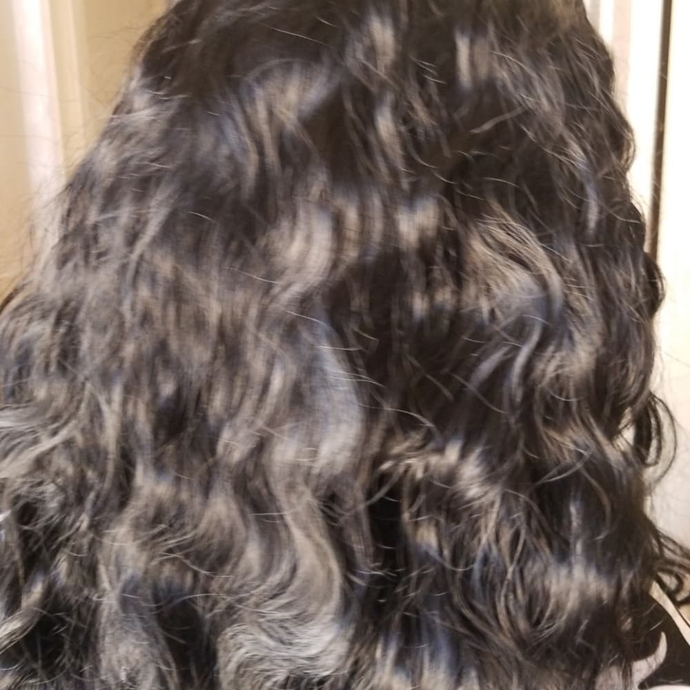 Black Human Hair Lace Front Wig - Thumbnail 3