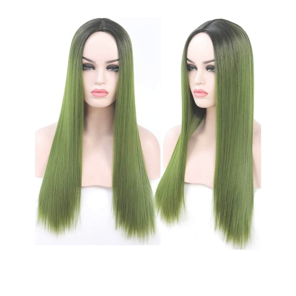 Black Green Beauty Full Wig - Thumbnail 2
