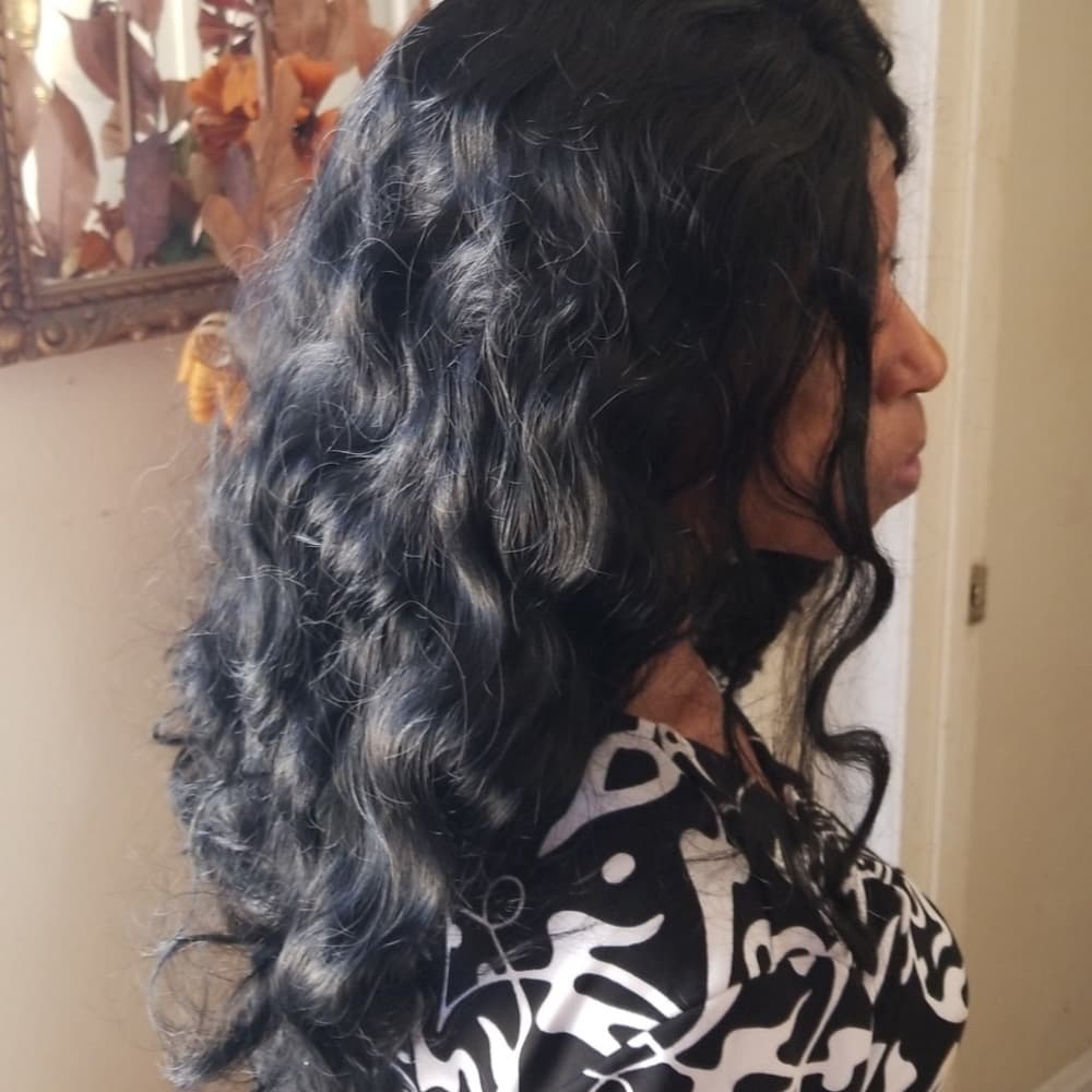 Black Human Hair Lace Front Wig - Thumbnail 2