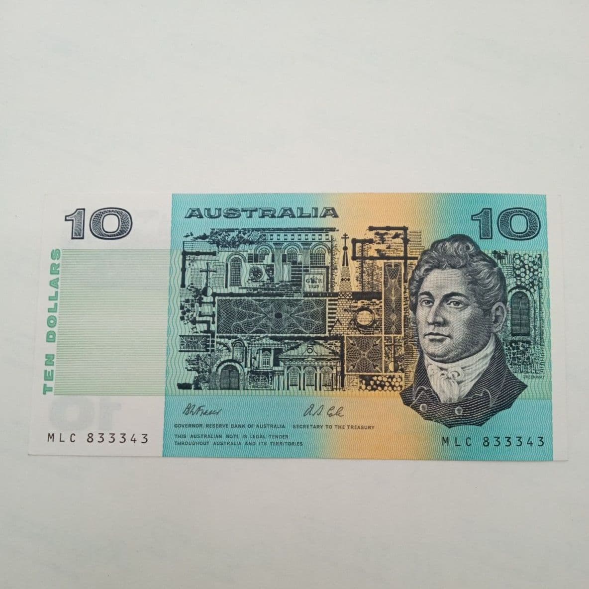 Australia 10 Dollar Paper Banknotes R309/R313b UVB/MLC Series Both Uncirculated