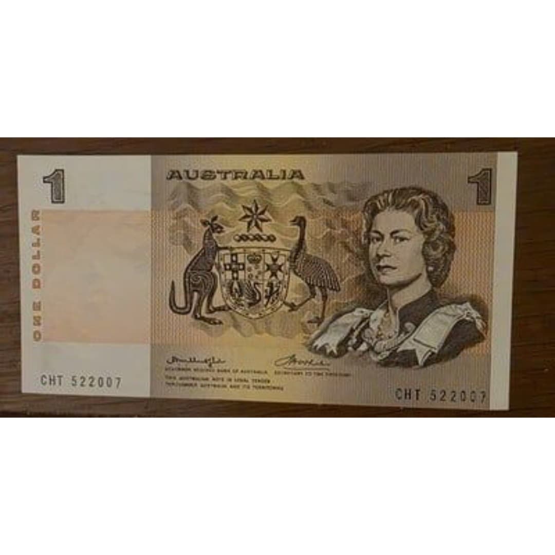 Austraila $1 Paper Banknote Johnston/Stone CHT-Prefix Crisp Uncirculated