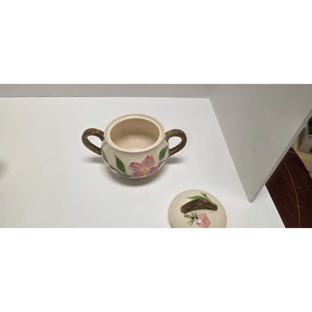 Vintage El Rancho Desert Rose Pre-Franciscan(1930s) Sugar + Creamer /w Lid - Thumbnail 11