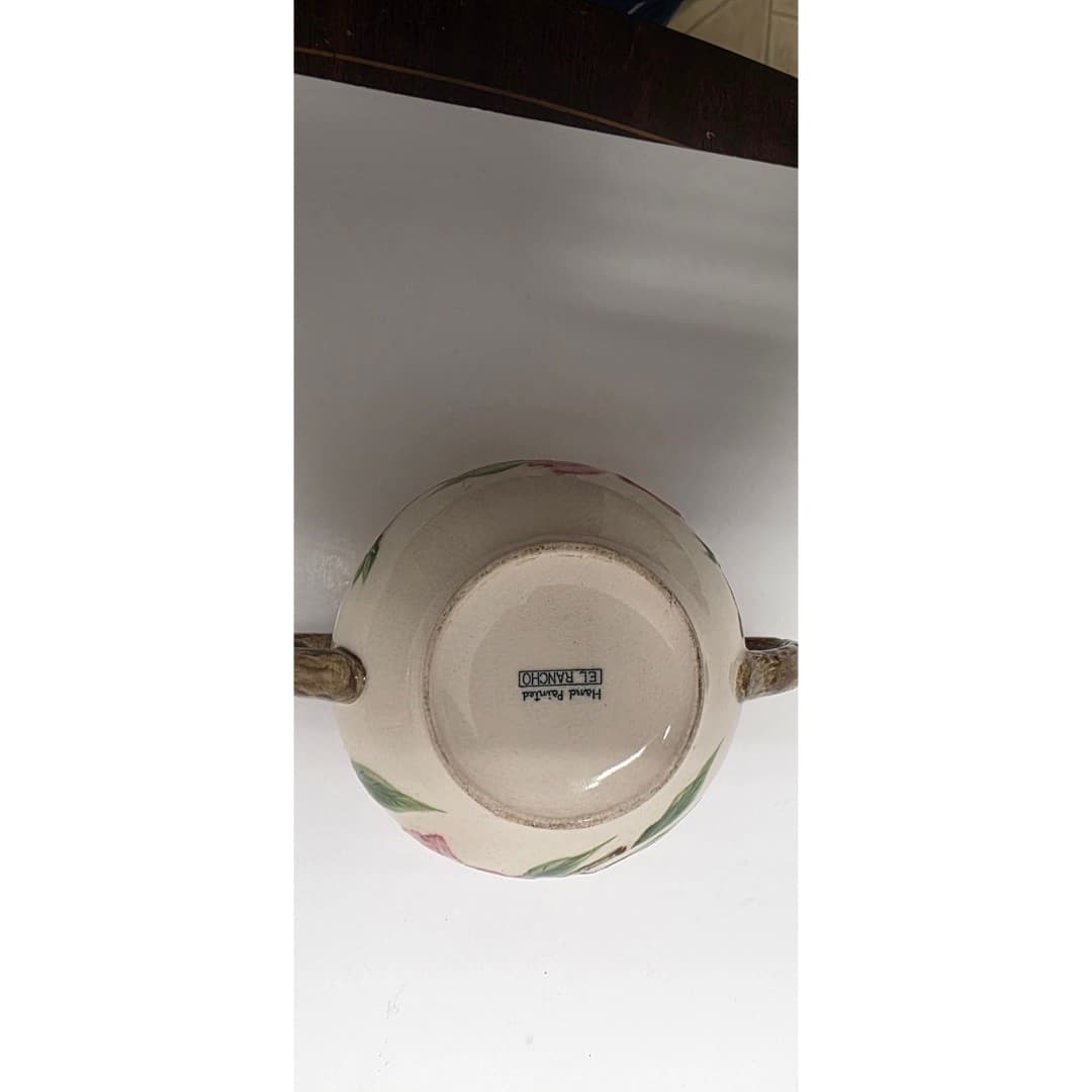 Vintage El Rancho Desert Rose Pre-Franciscan(1930s) Sugar + Creamer /w Lid - Thumbnail 7