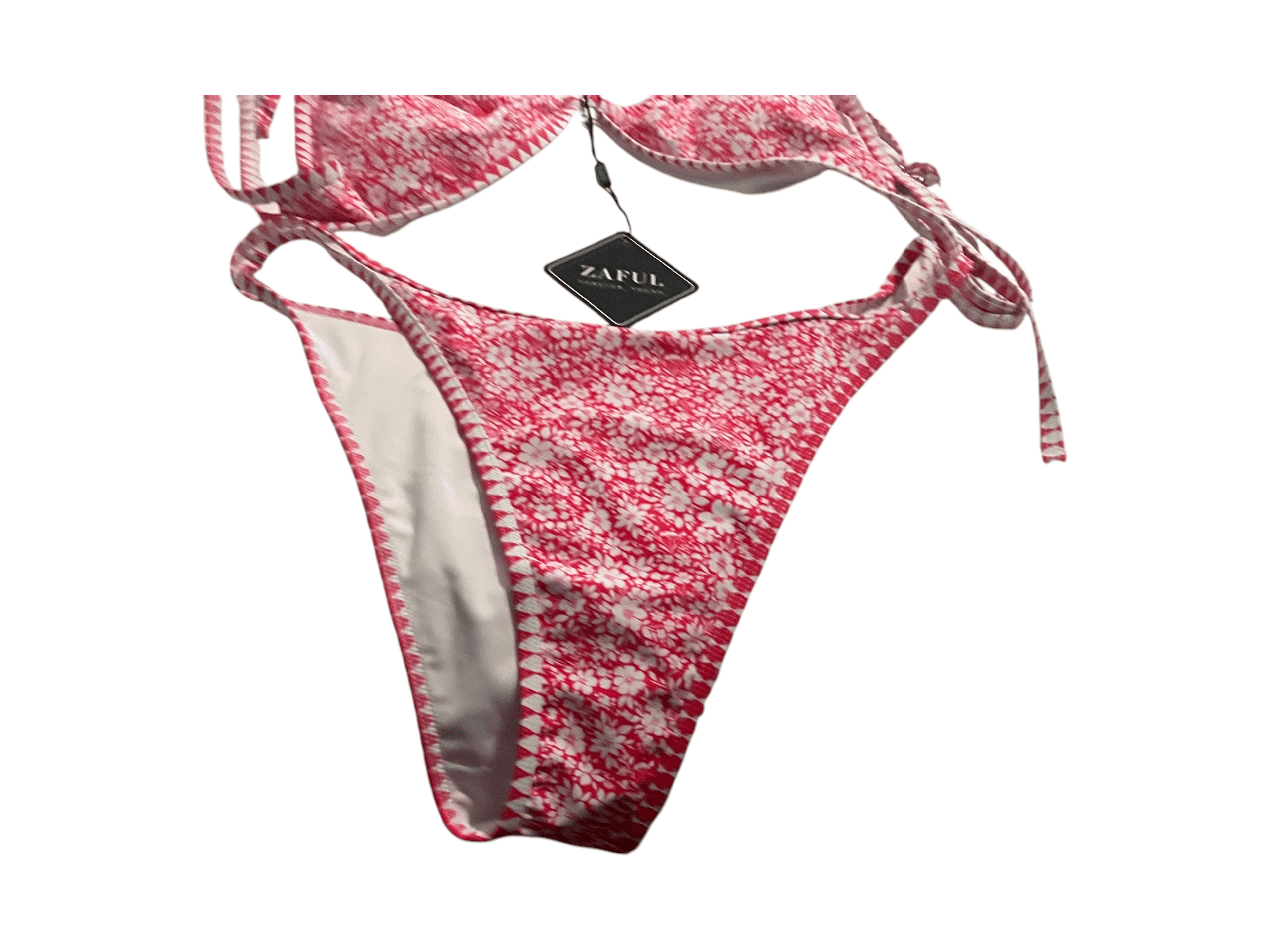 Zaful Red Floral 2 Piece Bikini Set Size M - Thumbnail 2