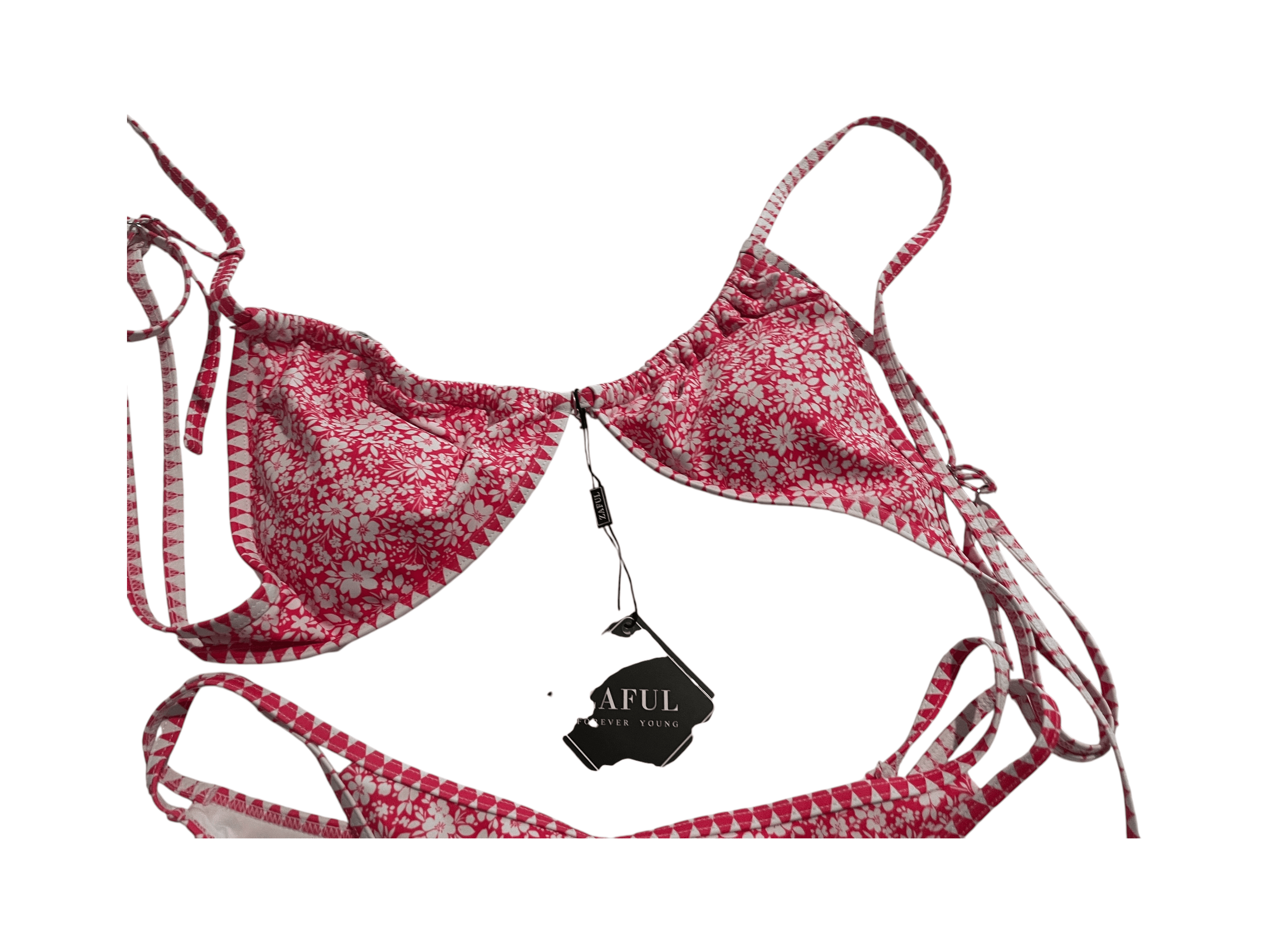 Zaful Red Floral 2 Piece Bikini Set Size M - Thumbnail 3