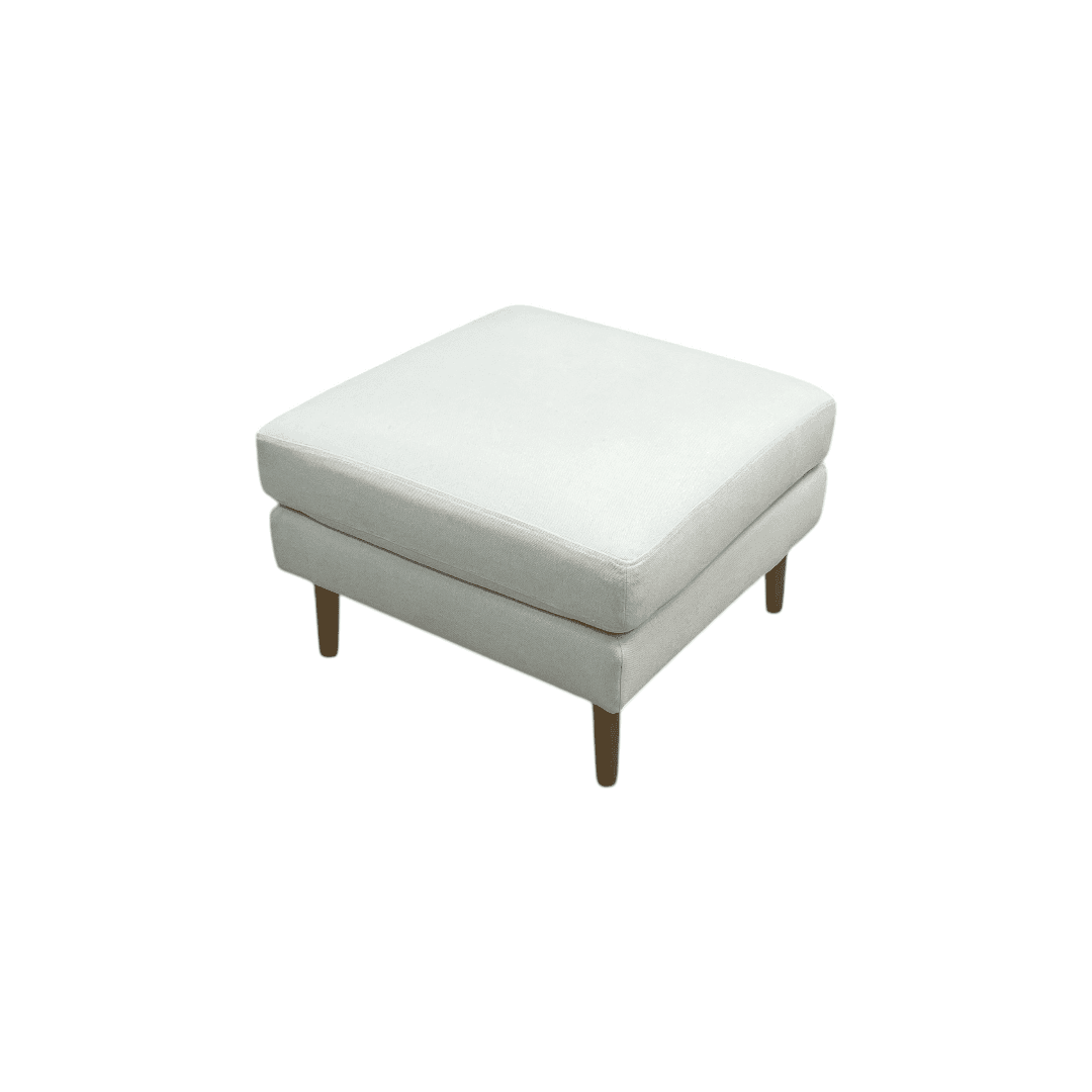 Burrow Nomad Ottoman - Cloud with Walnut Finish Leg - Thumbnail 2