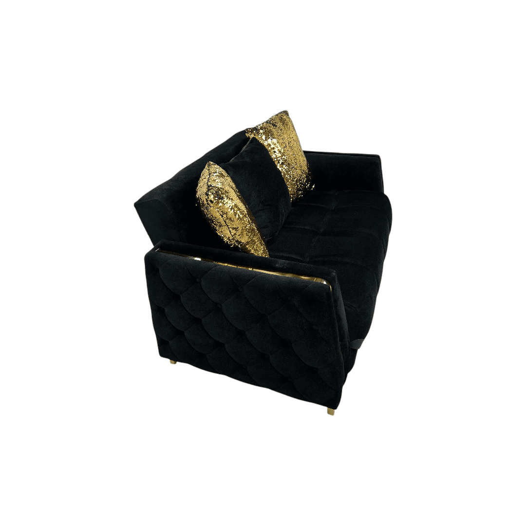 Latitude Run Lust Modern Style Loveseat In Black - Thumbnail 6