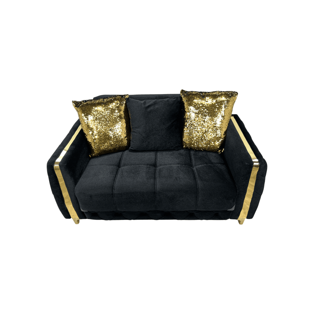 Latitude Run Lust Modern Style Loveseat In Black - Thumbnail 3