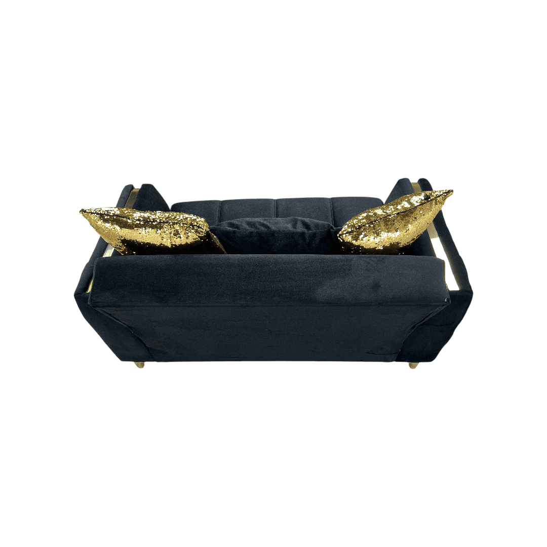 Latitude Run Lust Modern Style Loveseat In Black - Thumbnail 7
