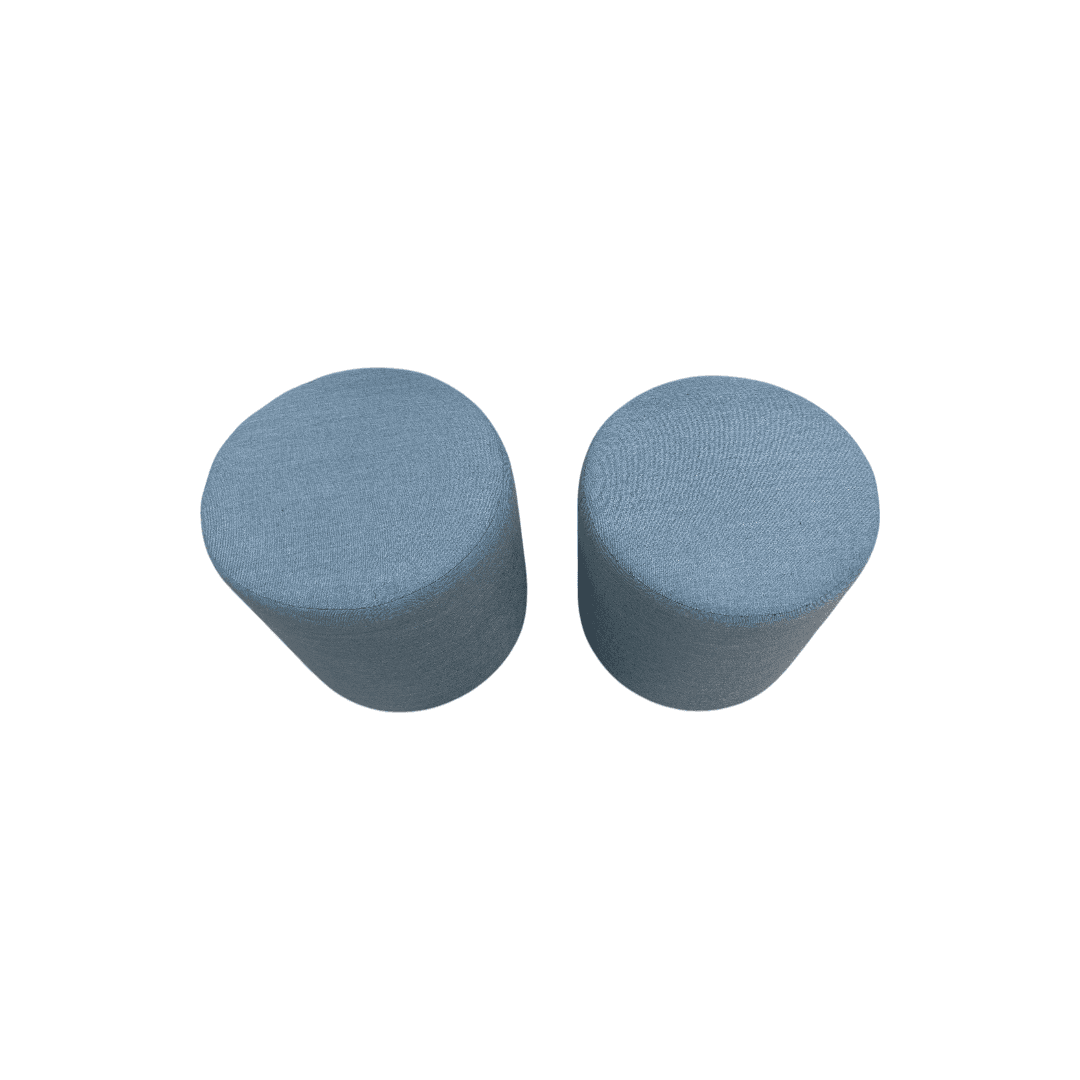 Skyline Furniture Round Thalia Ottoman in Velvet Ocean: Padded, Pine Frame Set of 2 - Basic - Thumbnail 5