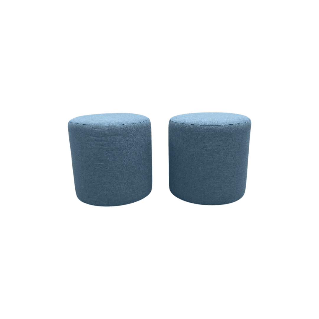 Skyline Furniture Round Thalia Ottoman in Velvet Ocean: Padded, Pine Frame Set of 2 - Basic - Thumbnail 4