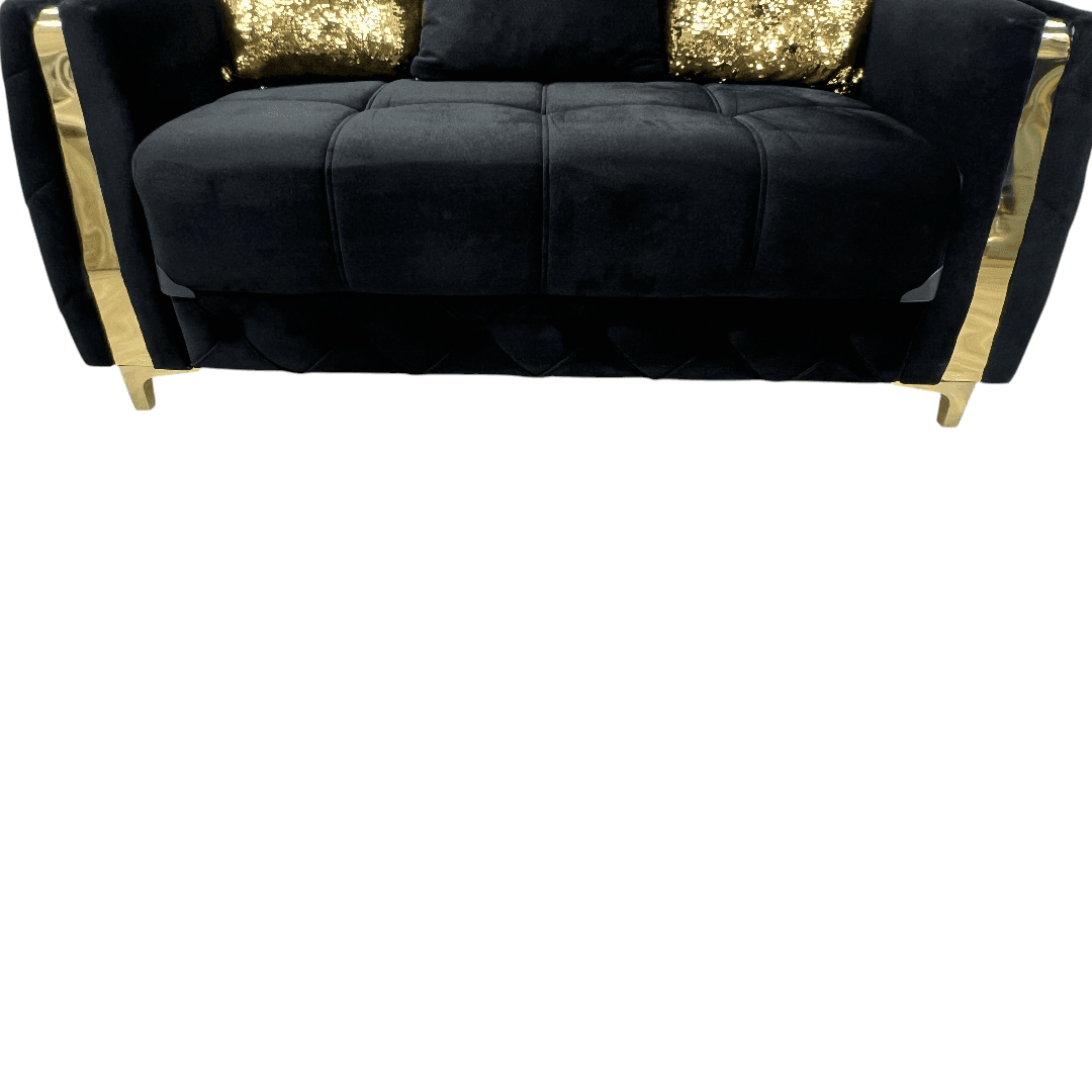 Latitude Run Lust Modern Style Loveseat In Black - Thumbnail 9