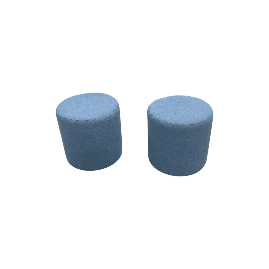 Skyline Furniture Round Thalia Ottoman in Velvet Ocean: Padded, Pine Frame Set of 2 - Basic - Thumbnail 3