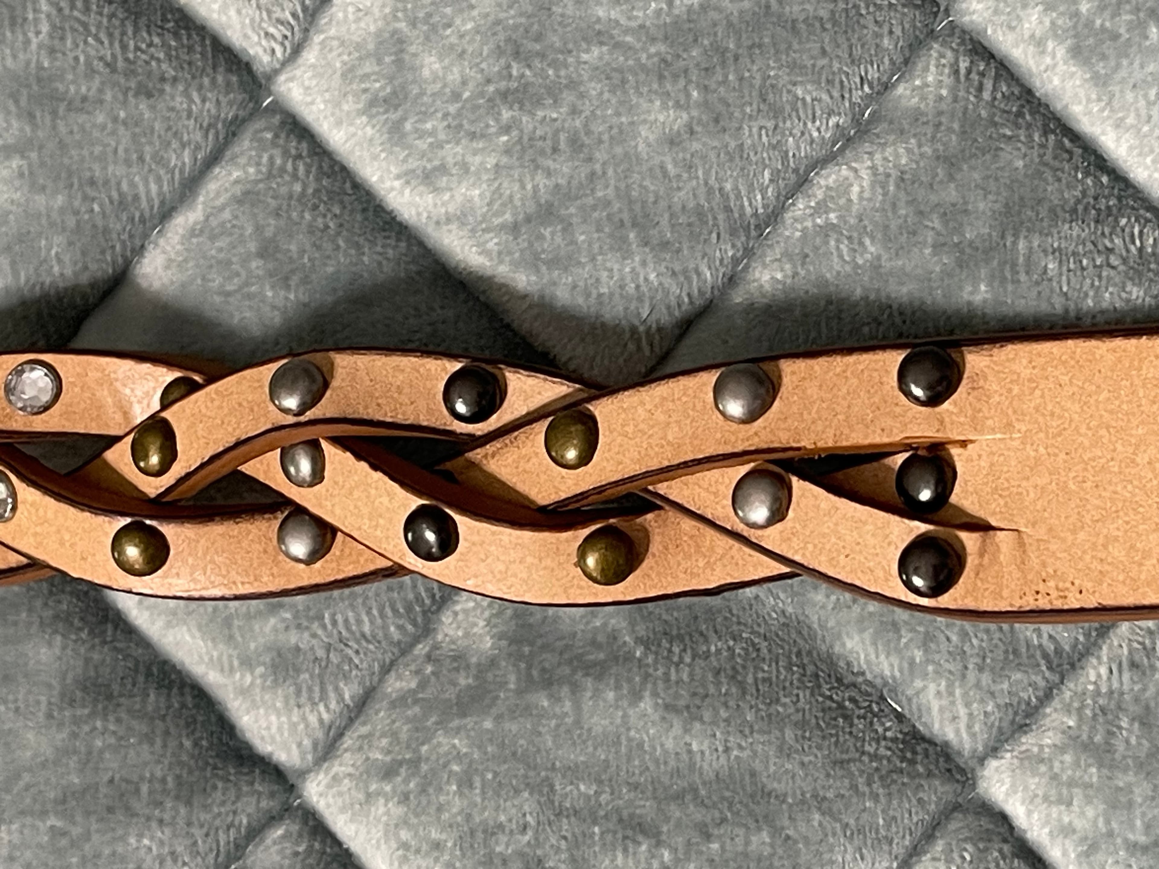 Bit & Bridle Women’s Braided Embellished Leather Western/Cowgirl Belt - Thumbnail 12