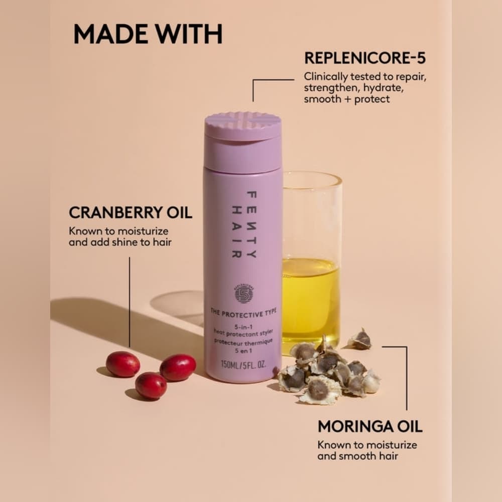 Fenty Beauty The Protective Type Frizz-Smoothing Heat Protectant Styling Cream - Thumbnail 3