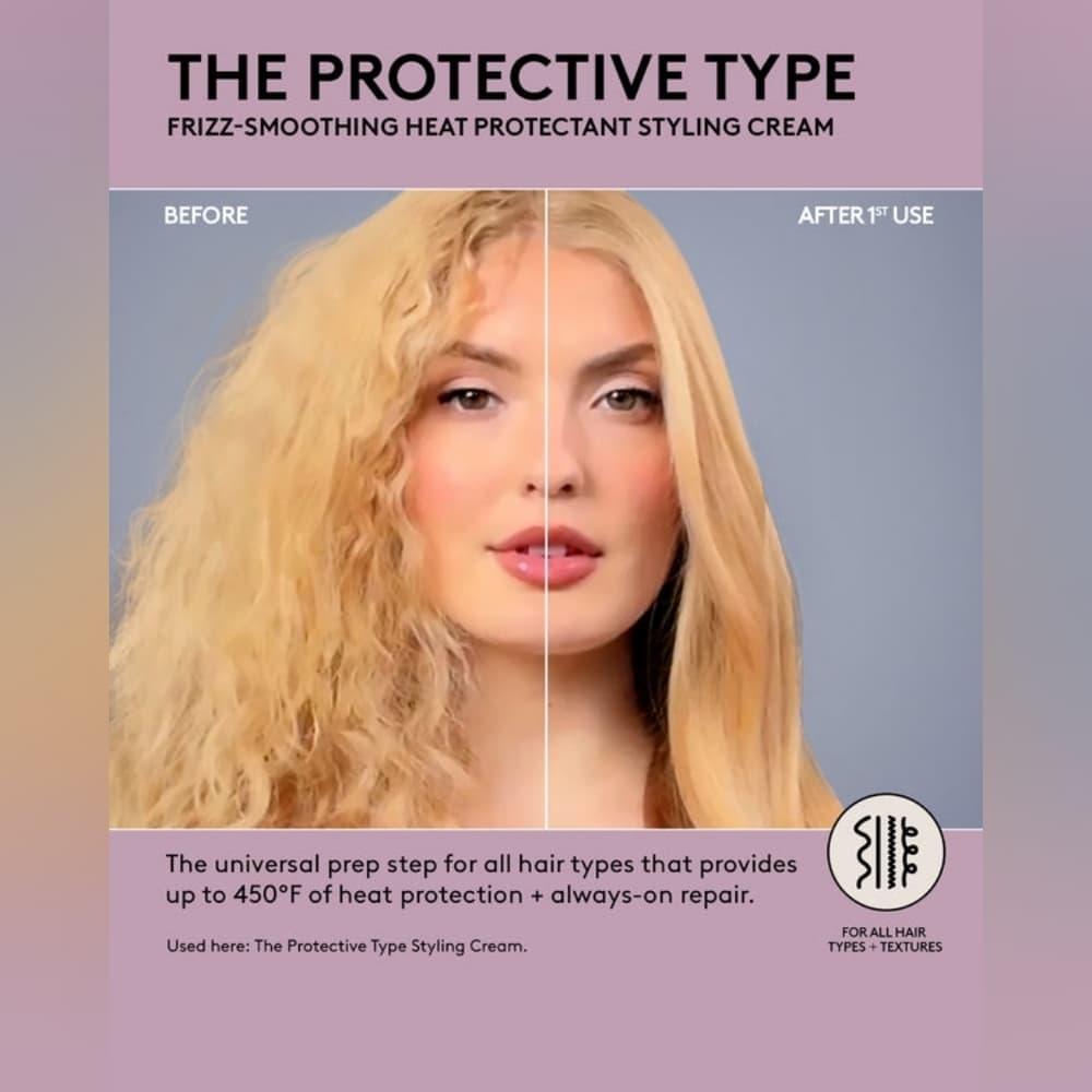 Fenty Beauty The Protective Type Frizz-Smoothing Heat Protectant Styling Cream - Thumbnail 9