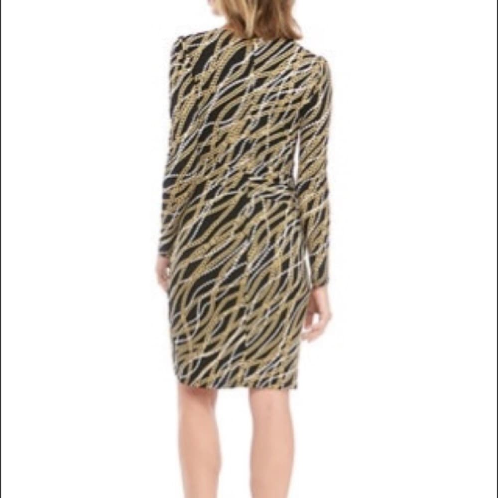 MICHAEL Michael Kors Lola Faux Wrap Dress -Chains - Thumbnail 2