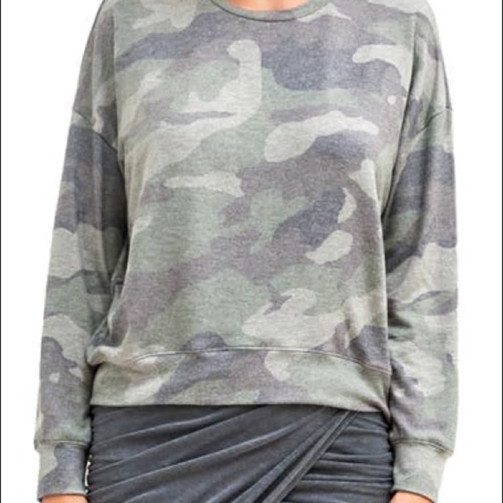 Sundry Camo Print Sweatshirt -Dark Grey Camo - Thumbnail 7