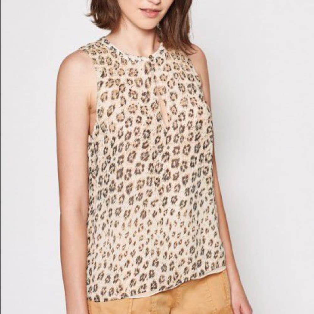 Joie Corie Silk Sleeveless Blouse - Cappuccino - Thumbnail 5