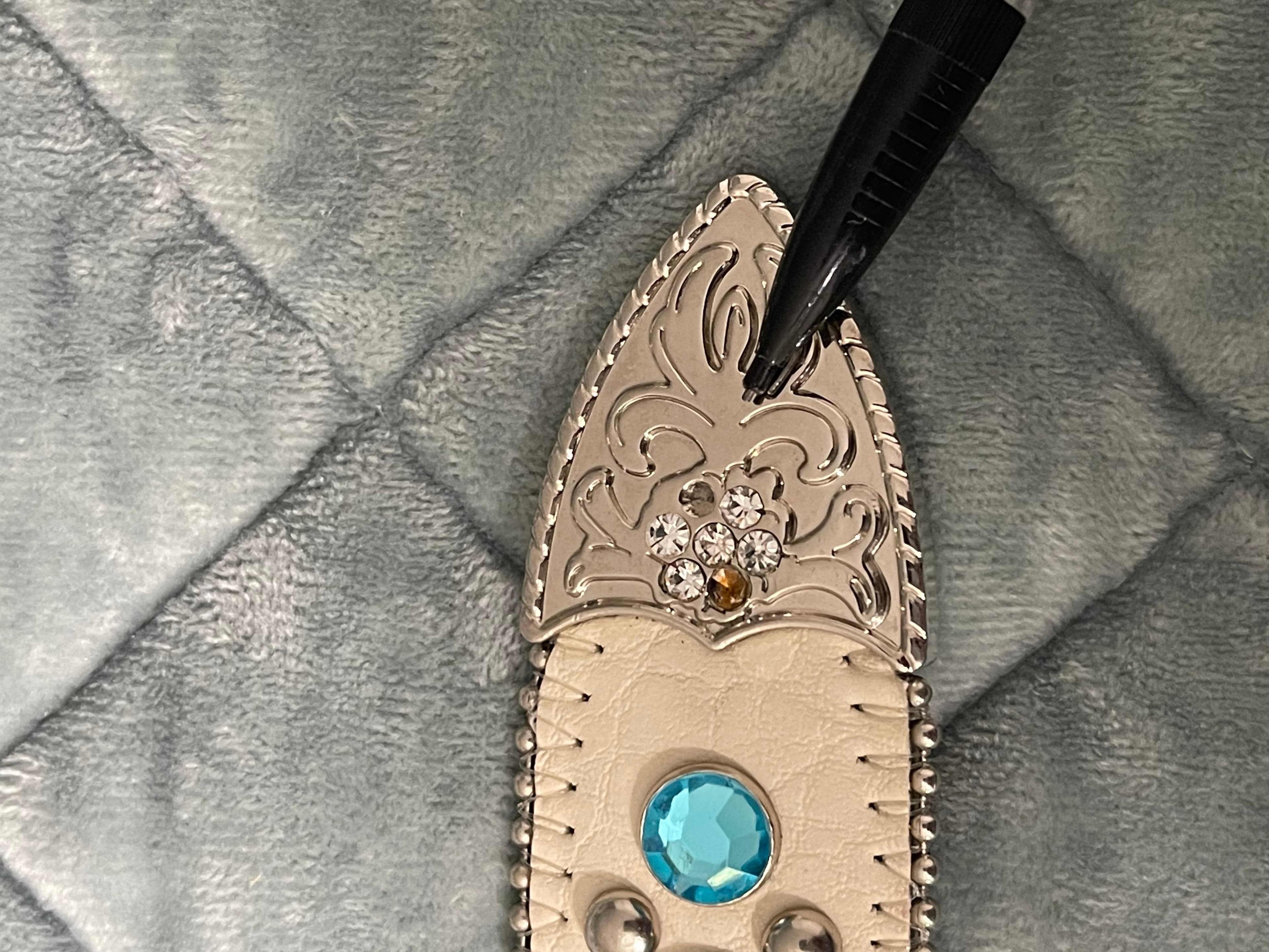 BHW Women’s Rhinestone Studded Leather Western Cowgirl Belt - Thumbnail 12