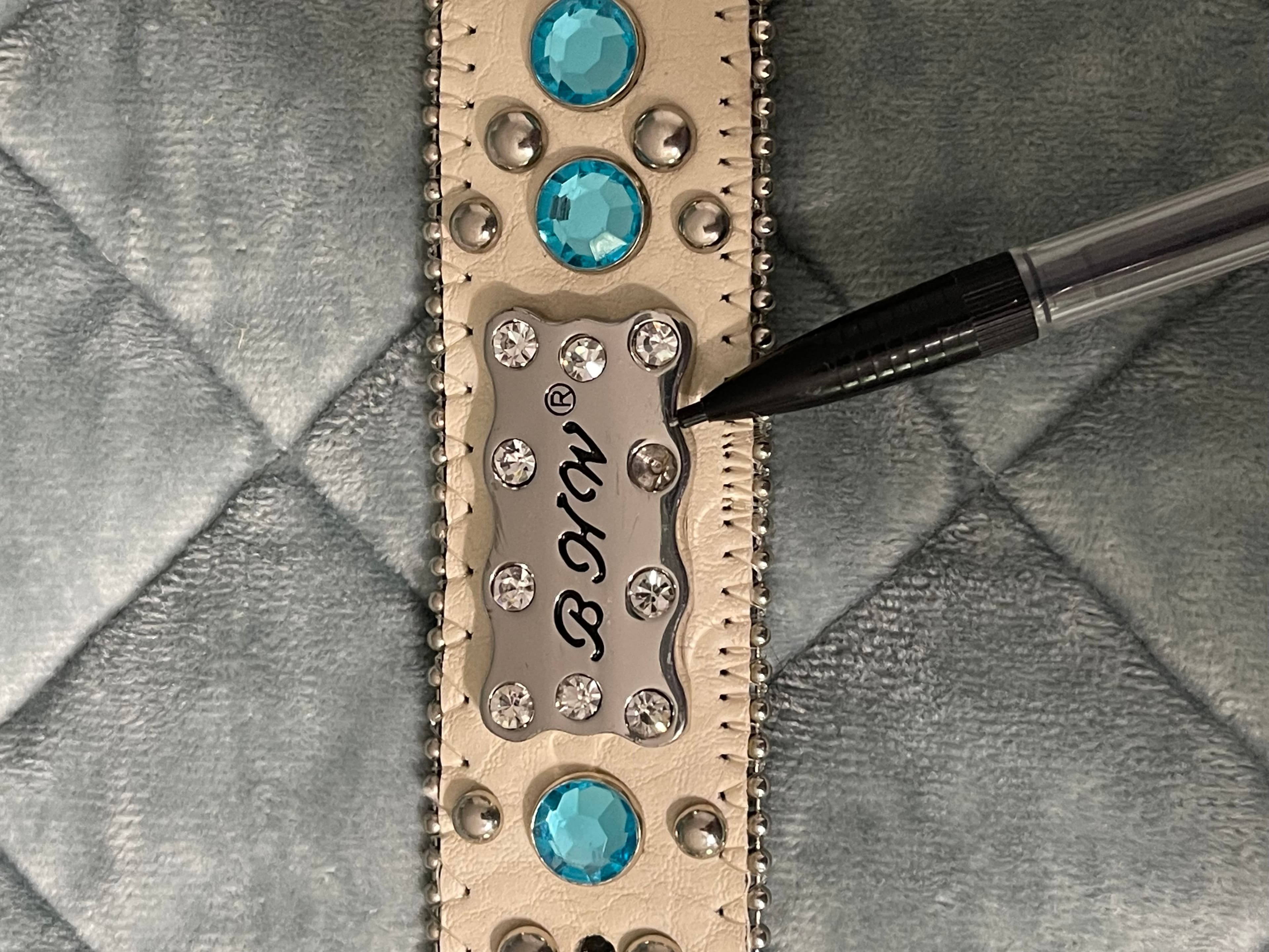 BHW Women’s Rhinestone Studded Leather Western Cowgirl Belt - Thumbnail 11