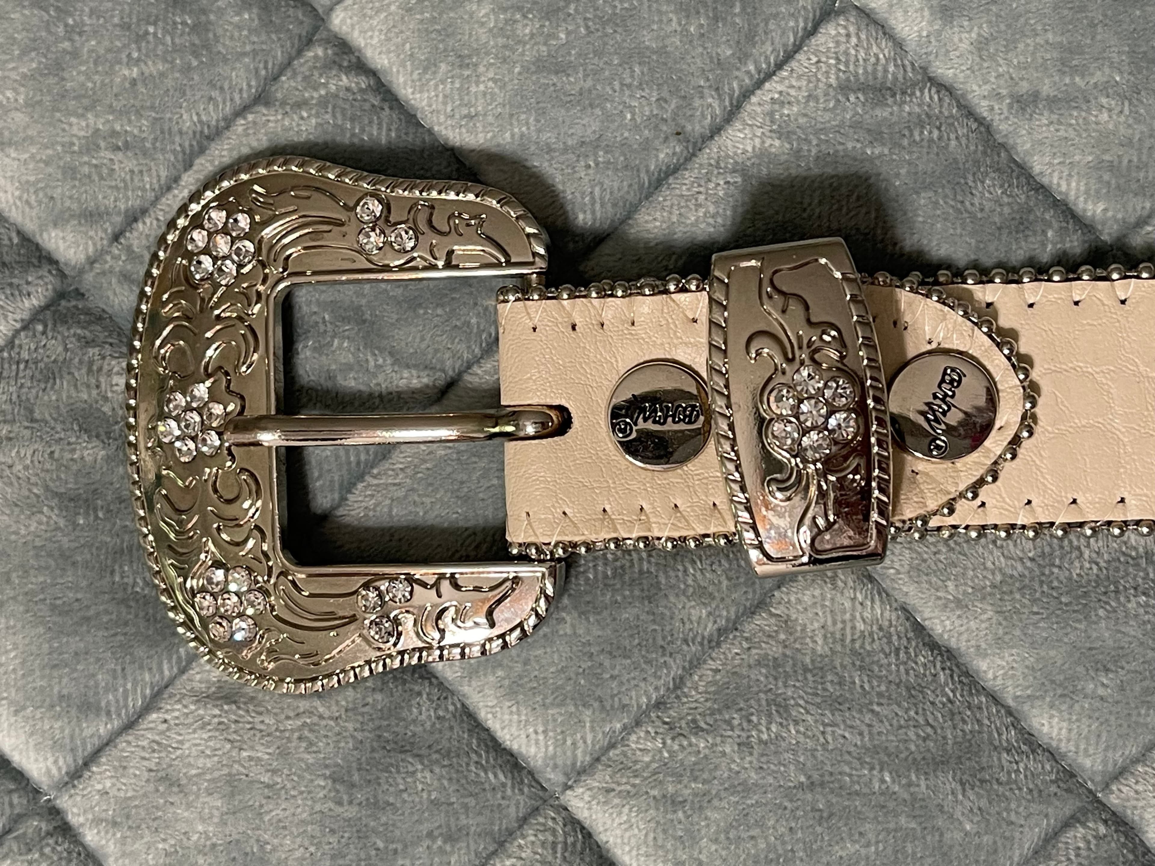 BHW Women’s Rhinestone Studded Leather Western Cowgirl Belt - Thumbnail 15