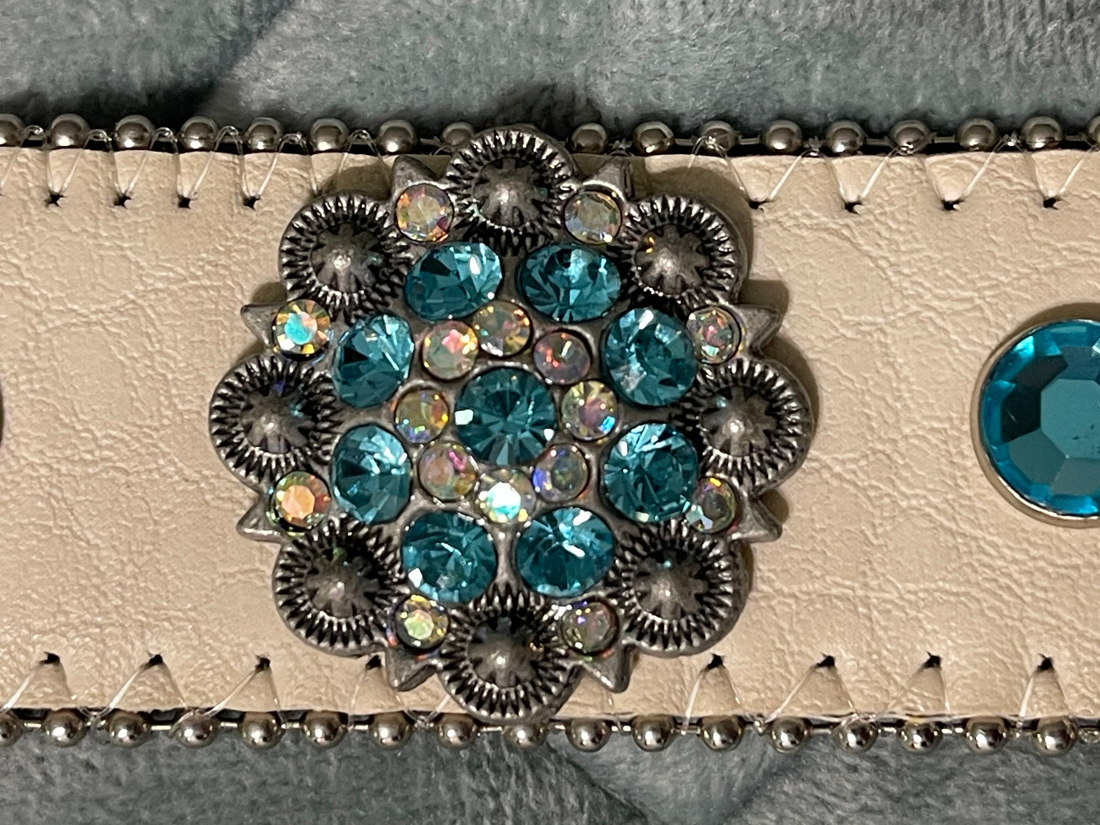 BHW Women’s Rhinestone Studded Leather Western Cowgirl Belt - Thumbnail 16