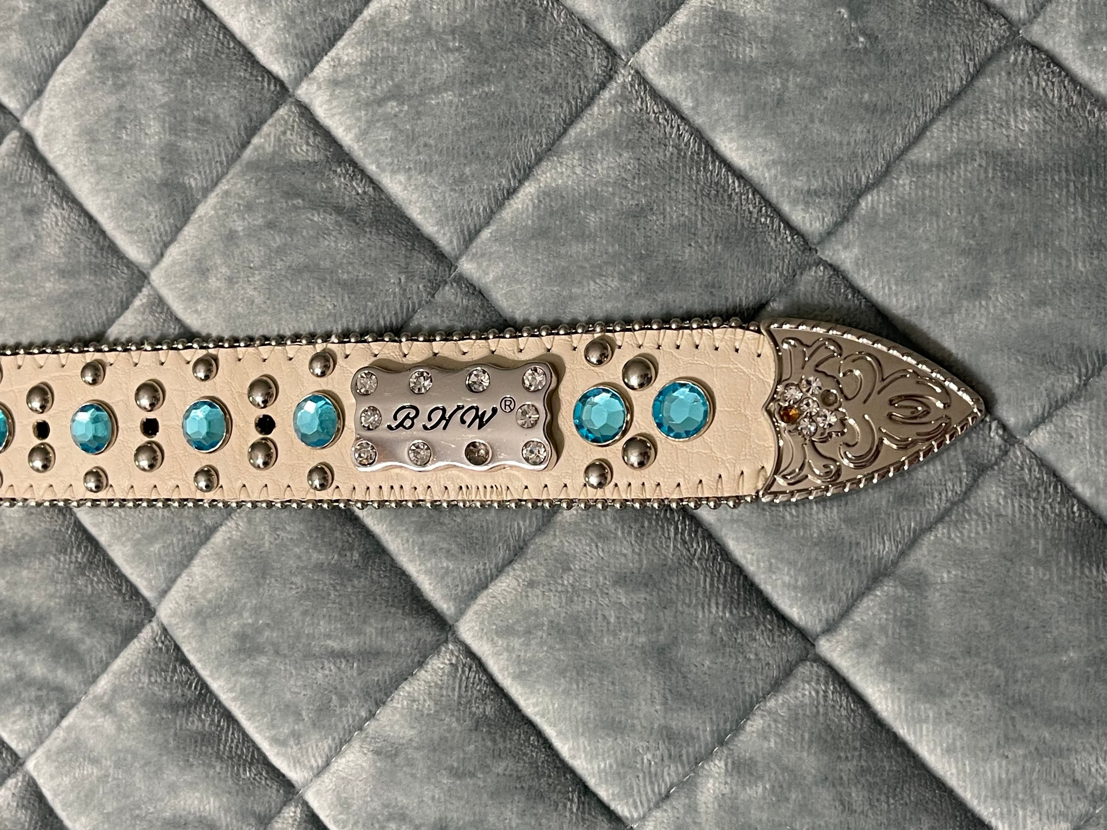 BHW Women’s Rhinestone Studded Leather Western Cowgirl Belt - Thumbnail 19