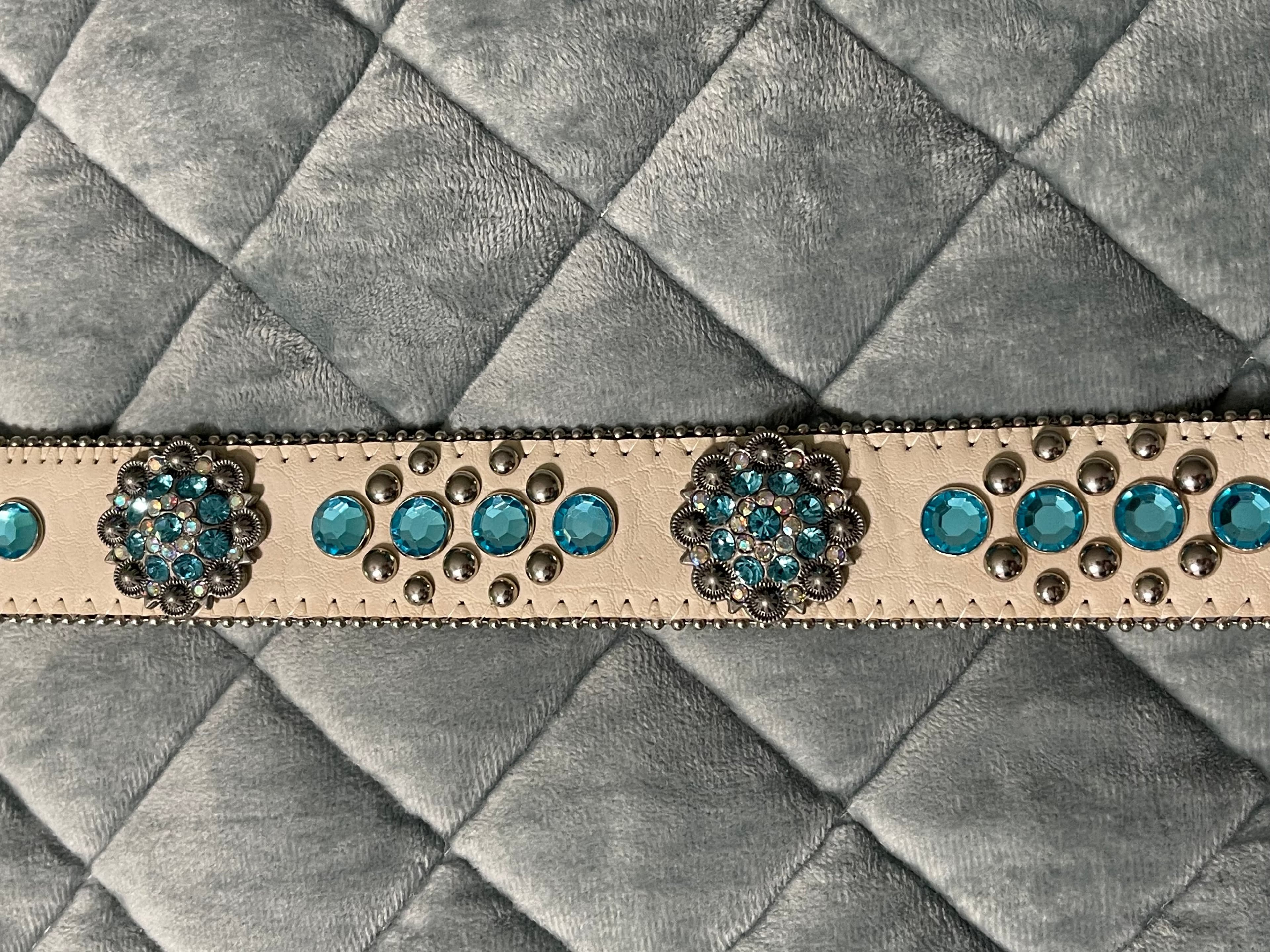 BHW Women’s Rhinestone Studded Leather Western Cowgirl Belt - Thumbnail 18