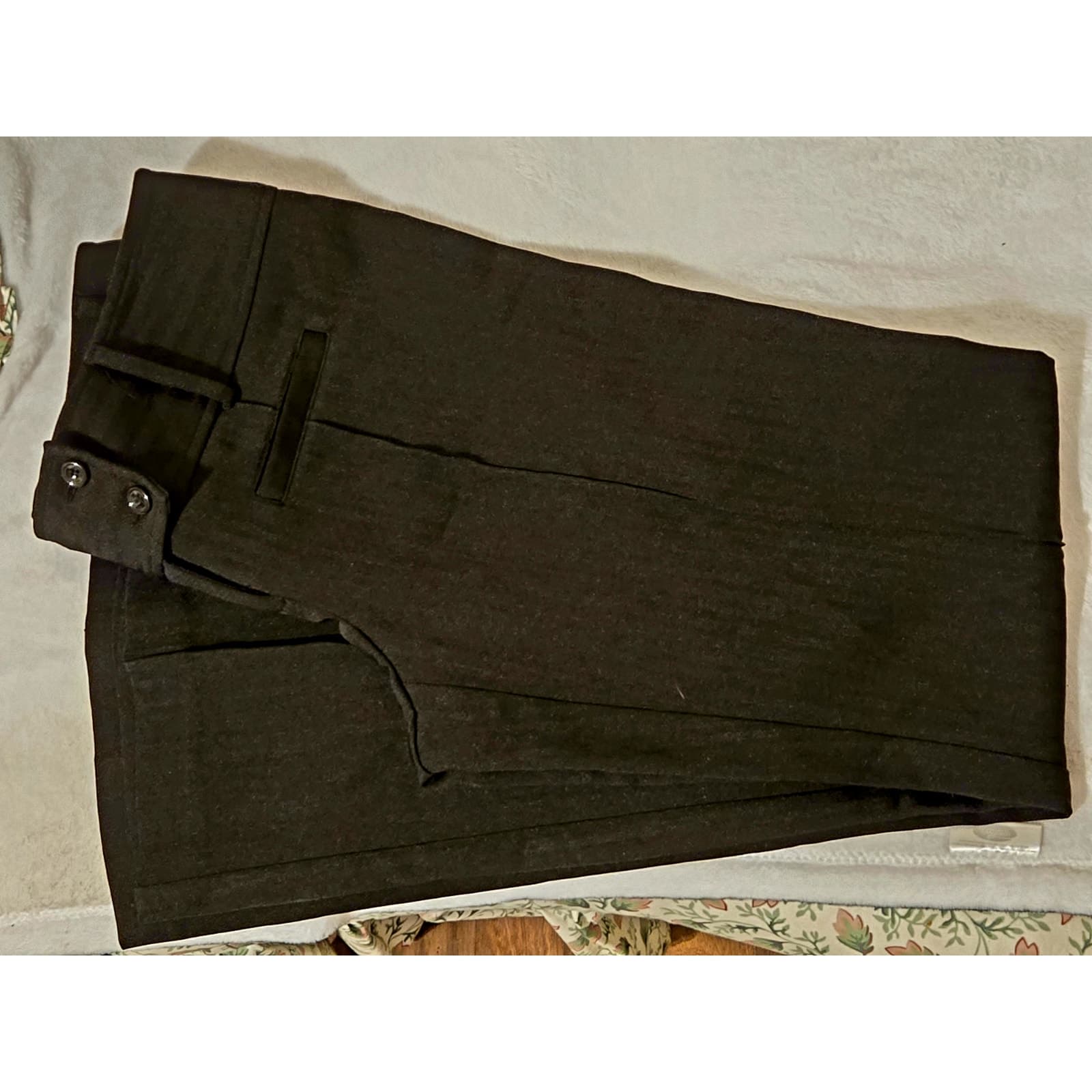 Copper Key WOMEN'S Black Shiny Cuffed Flare Casual PANTS Slacks SZ 5