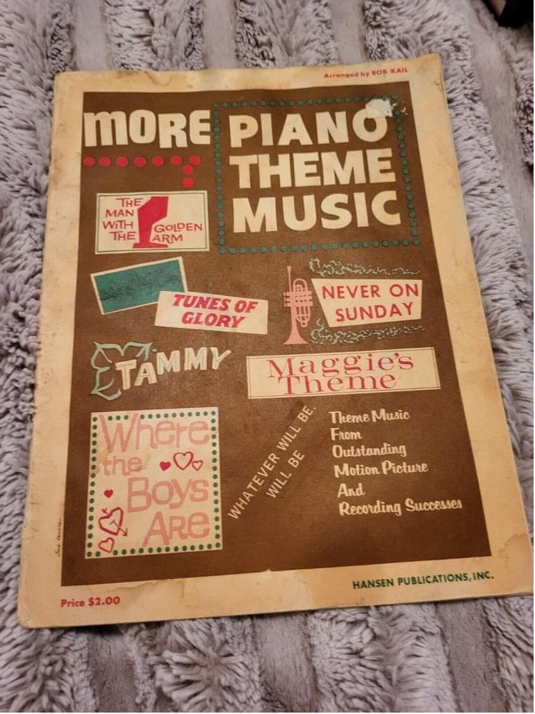 Bob Kail 1962 More Piano Theme Music Book Educational Collection Motion Pictures - Thumbnail 6