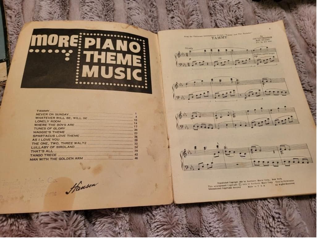 Bob Kail 1962 More Piano Theme Music Book Educational Collection Motion Pictures - Thumbnail 3