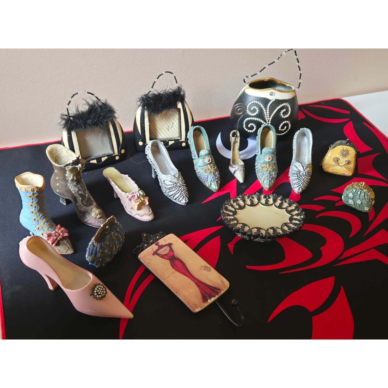 Vintage Chic Miniature Shoe & Handbag Décor LOT - Collectible Display - Thumbnail 4