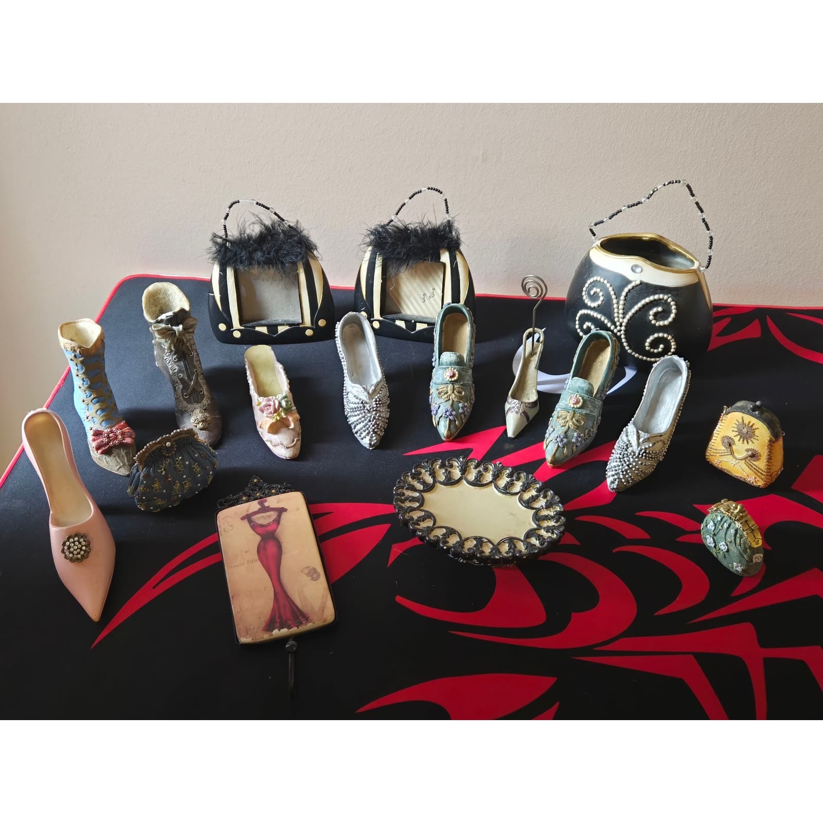 Vintage Chic Miniature Shoe & Handbag Décor LOT - Collectible Display